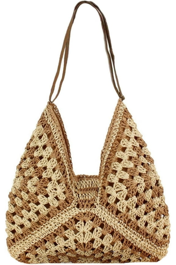 Straw Bags for Women Summer Beach Tote Purse Crochet Shoulder Everything Holiday Work Everyday Handbag