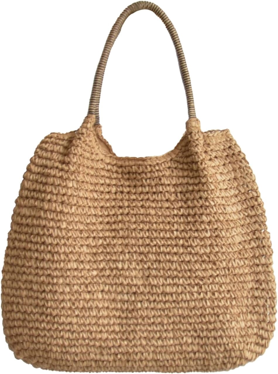 Zhengup Straw Beach Bag for Women Tote Purse Shoulder Bag Everything Holiday Work Everyday Summer Outdoor Vacation
