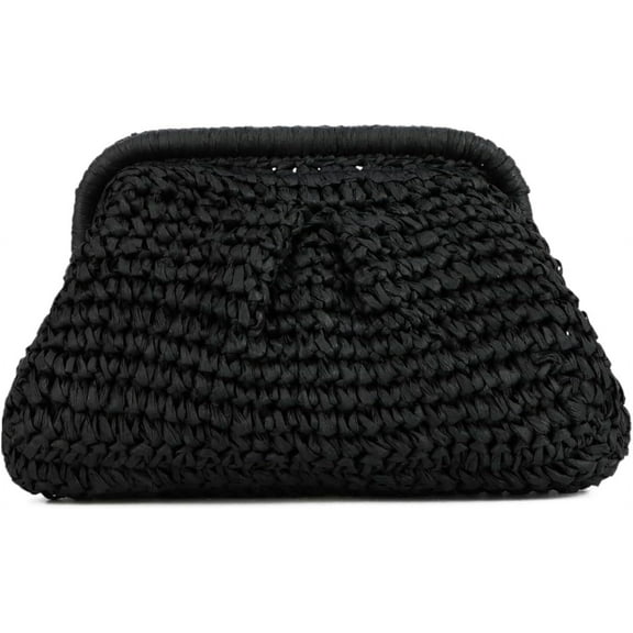 Zhengup Straw Clutch Purses for Women Small Woven Dumpling Bag Summer Beach Clutch Wicker Crossbody Purses