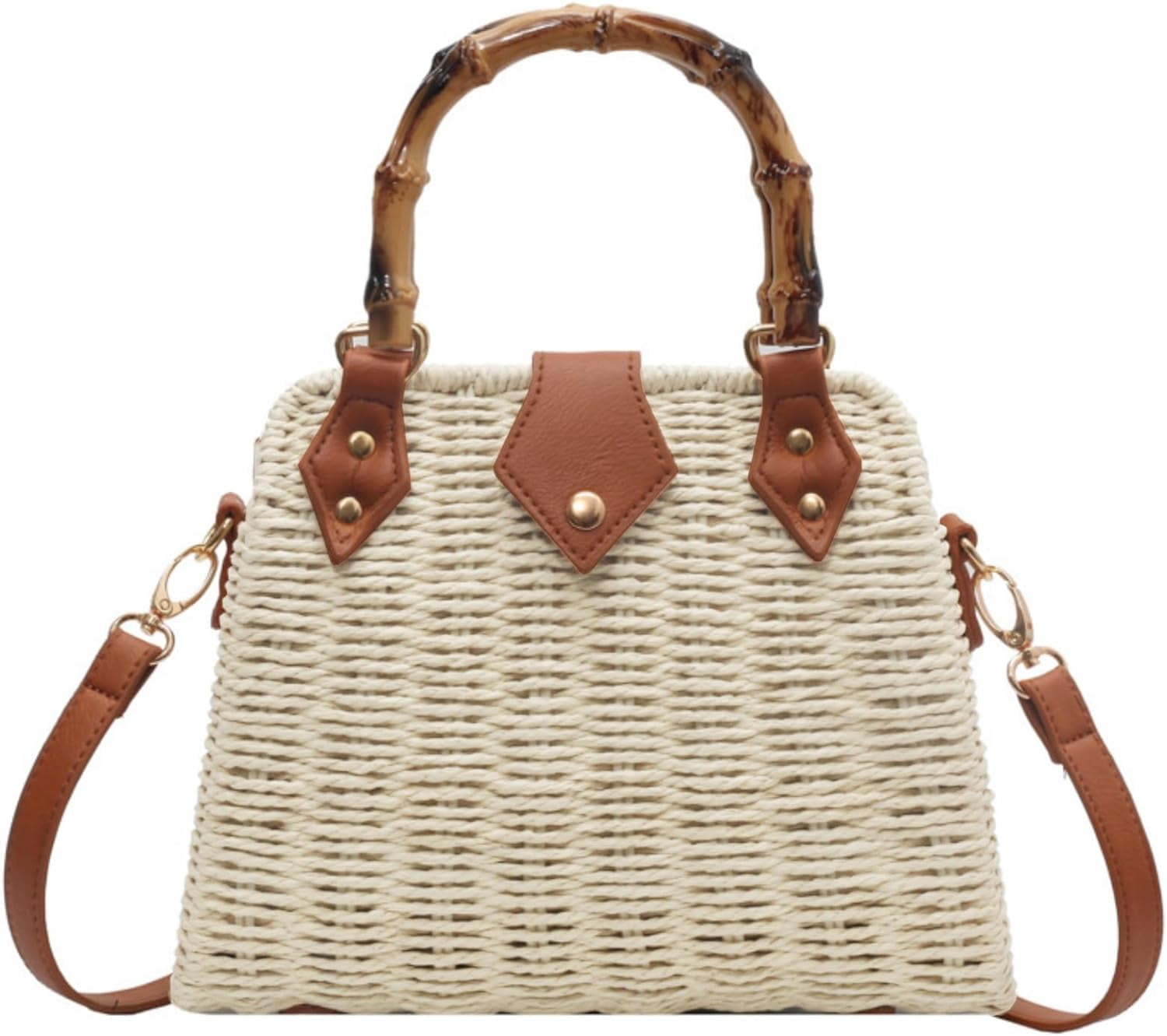 Zhengup Straw Crossbody Bags for Women Beach Handbags Wicker Summer Purse Woven Island Beach Bags Natural Bag