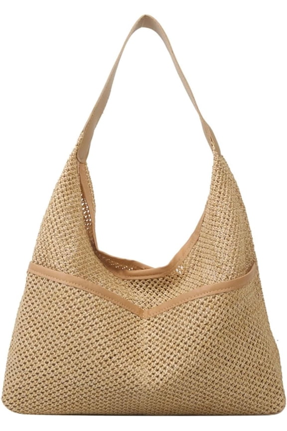 Straw Mesh Tote Bag for Women New Mesh Hollow Woven Beach Bag Large Travel Shoulder Handbag Bag