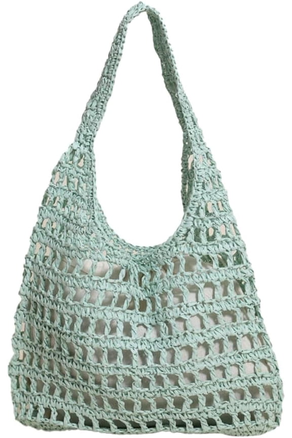 Straw Shoulder Bag for Women Handmade Woven Hobo Bags Tote Bag Trendy Summer Beach Handbag Purse