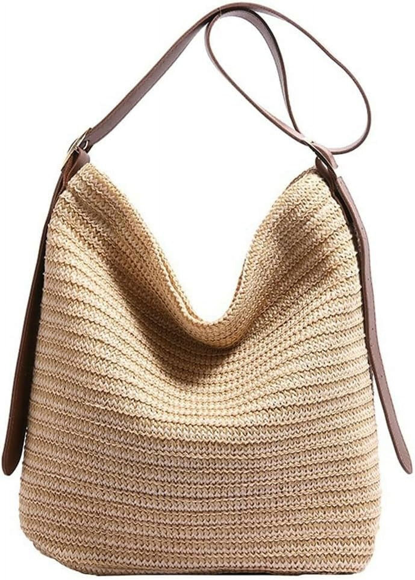 Zhengup Straw Tote Bag for Women Woven Shoulder Bag Large Crossbody Purse Summer Beach Handbag Top Handle Bag