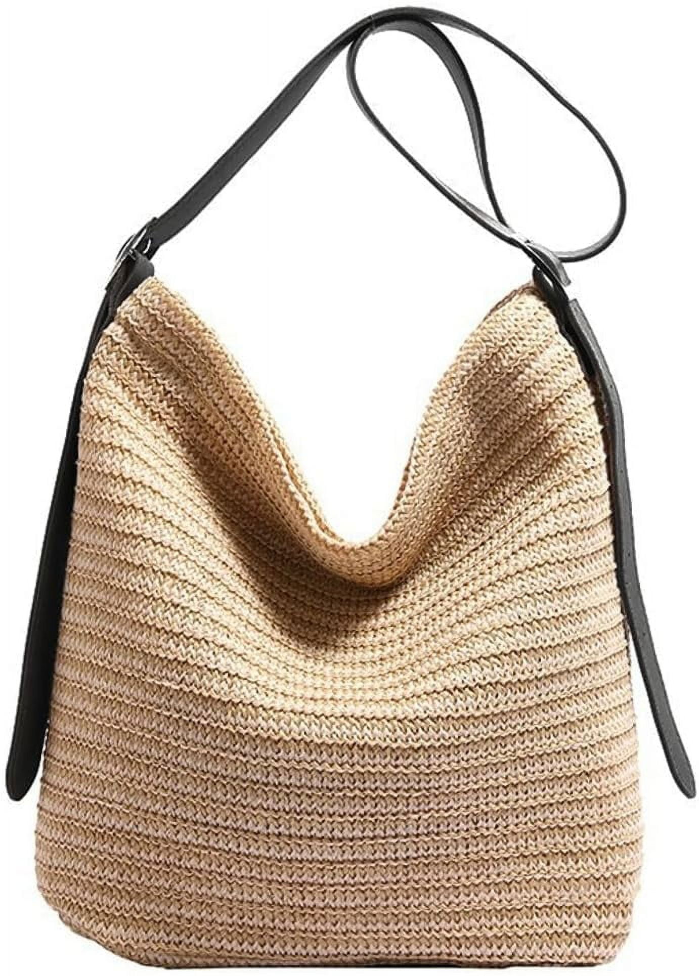 Zhengup Straw Tote Bag for Women Woven Shoulder Bag Large Crossbody Purse Summer Beach Handbag Top Handle Bag
