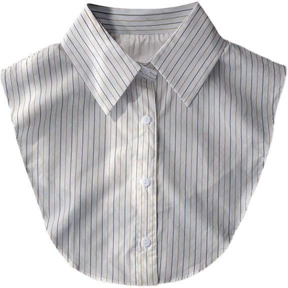 Zhengup Striped Detachable Fake Collar Half Shirt Blouse Dickey Collar Faux False Collar Elegant for Women Girls