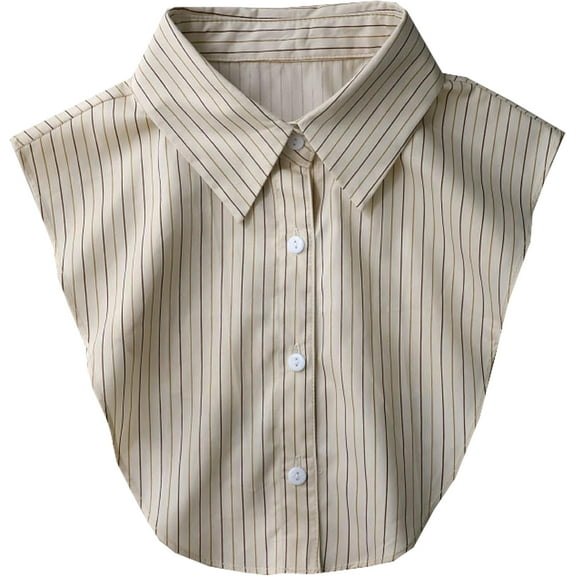 Zhengup Striped Detachable Fake Collar Half Shirt Blouse Dickey Collar Faux False Collar Elegant for Women Girls