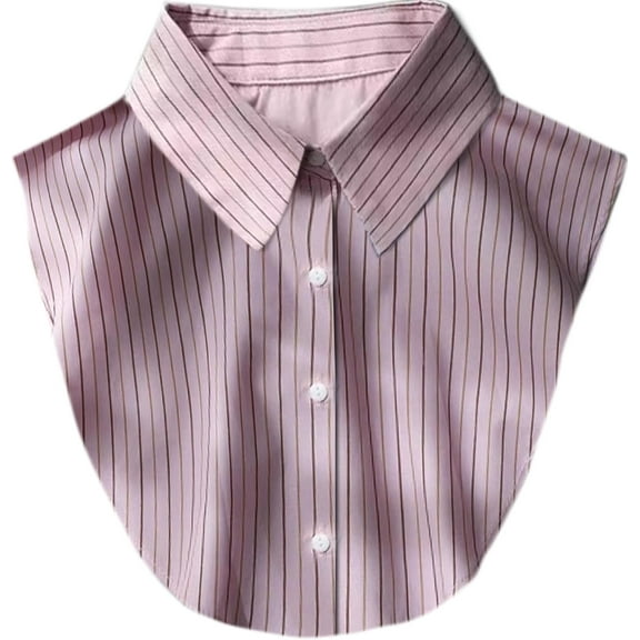 Zhengup Striped Detachable Fake Collar Half Shirt Blouse Dickey Collar Faux False Collar Elegant for Women Girls