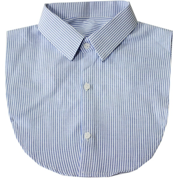 Zhengup Striped Detachable Fake Collar Half Shirt Blouse Dickey Collar Faux False Collar Elegant for Women Girls