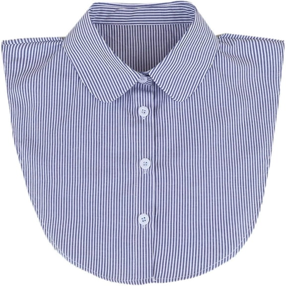 Zhengup Striped Detachable Fake Collar Half Shirt Blouse Dickey Collar Faux False Collar Elegant for Women Girls