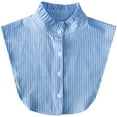 thumbnail image 1 of Zhengup Striped Detachable Fake Collar Half Shirt Blouse Dickey Collar Faux False Collar Elegant for Women Girls, 1 of 6