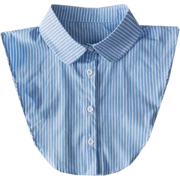 Zhengup Striped Detachable Fake Collar Half Shirt Blouse Dickey Collar Faux False Collar Elegant for Women Girls
