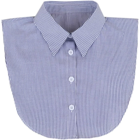 Zhengup Striped Detachable Fake Collar Half Shirt Blouse Dickey Collar Faux False Collar Elegant for Women Girls
