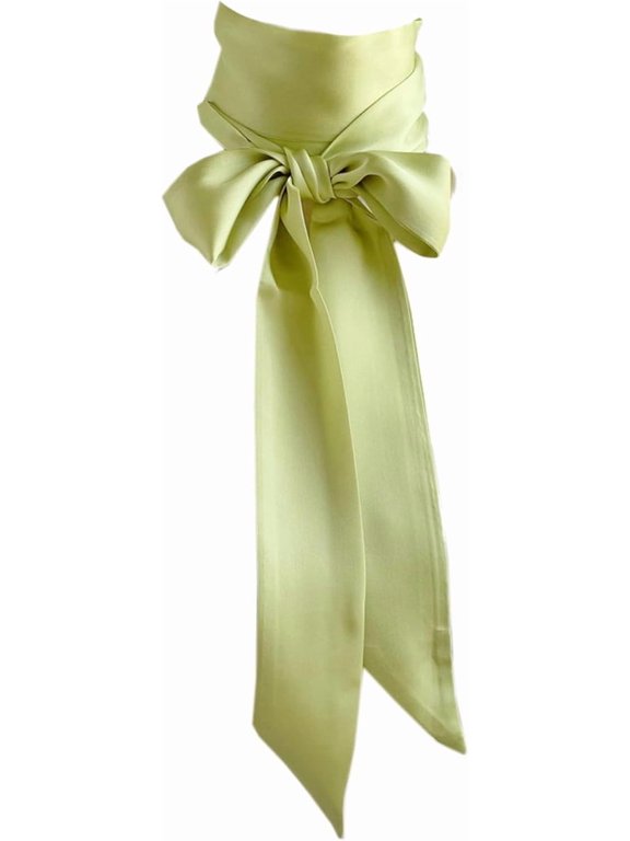 Stylish Solid Color Scarf Ribbon Scarf Long Skinny Satin Belt Sash Necktie Neck Scarf Choker for Women Lady