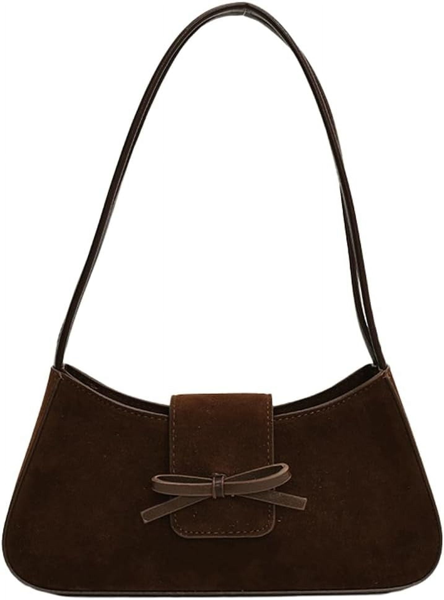 Zhengup Suede Purse Handbag Evening Bag for Women Crescent Satchels Shoulder Bag Crossbody Purse Top-handle Tote Party Shopping