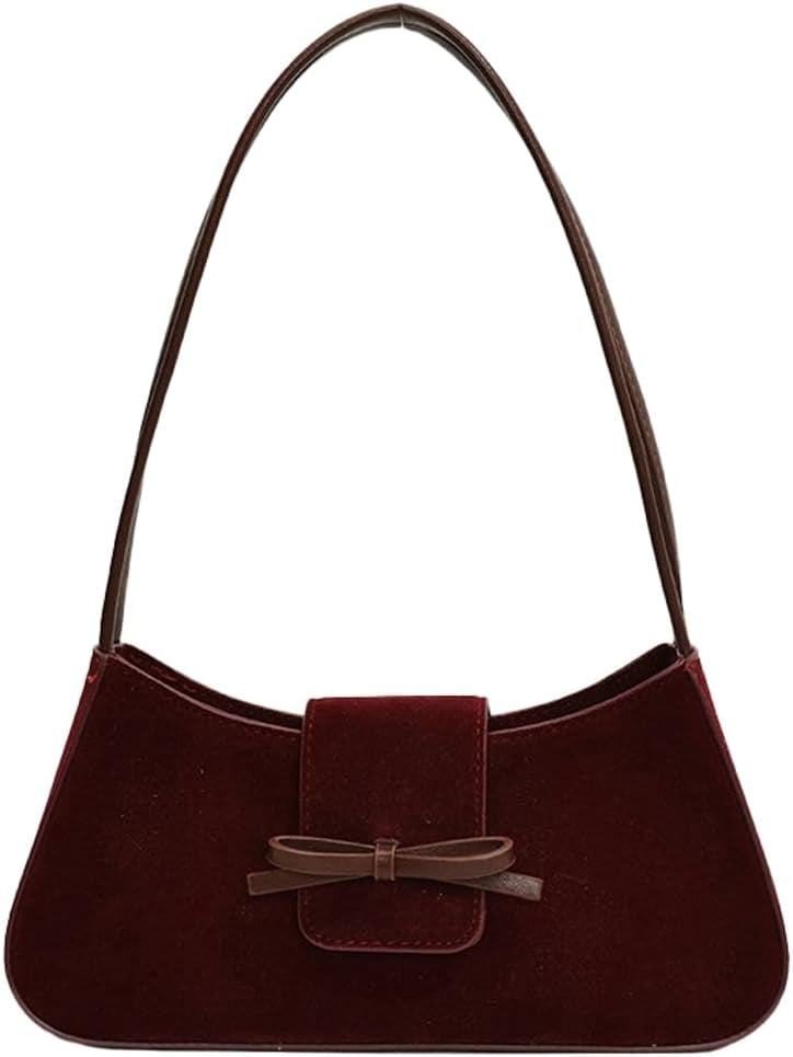 Zhengup Suede Purse Handbag Evening Bag for Women Crescent Satchels Shoulder Bag Crossbody Purse Top-handle Tote Party Shopping
