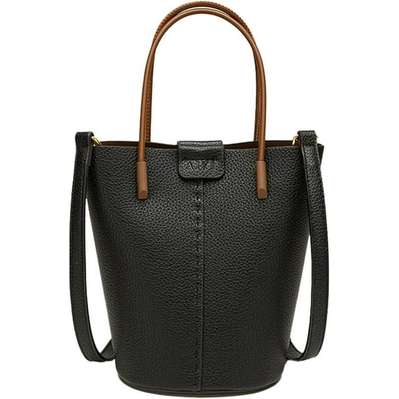 Zhengup Trendy Vegan Leather Tote Bags for Women Small Bucket Shoulder Crossbody Purse Work Handbag Satchel with Pouch