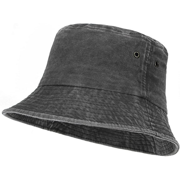 Zhengup Unisex Cotton Bucket Hat Packable Retro Beach Sun Hat Plain Colors for Men Women