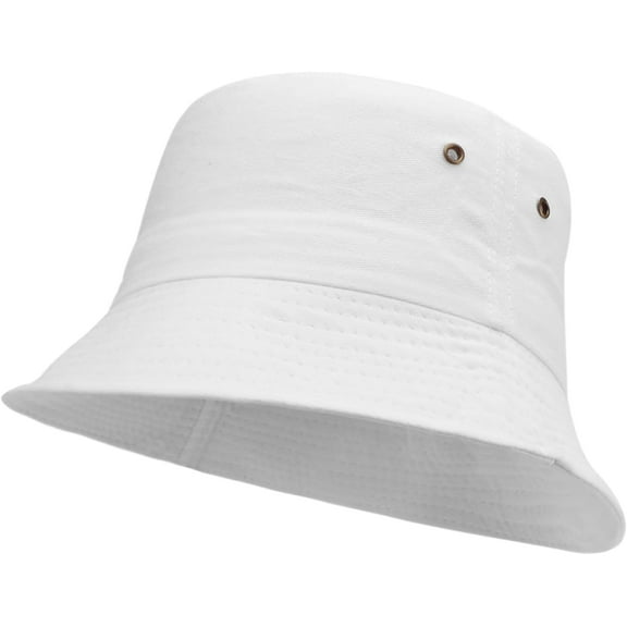 Zhengup Unisex Cotton Bucket Hat Packable Retro Beach Sun Hat Plain Colors for Men Women