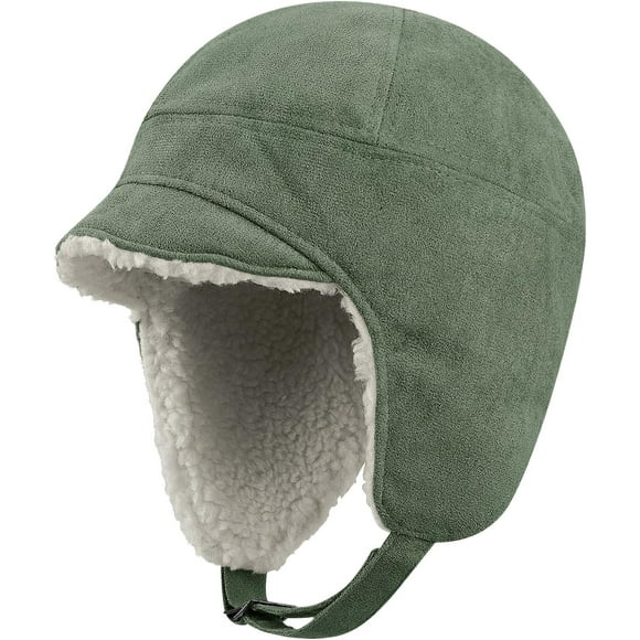 Zhengup Unisex Trapper Hat Fleece Winter Warm Trooper Ski Hat Visor Ear Flap Hat Russian Ushanka Cap