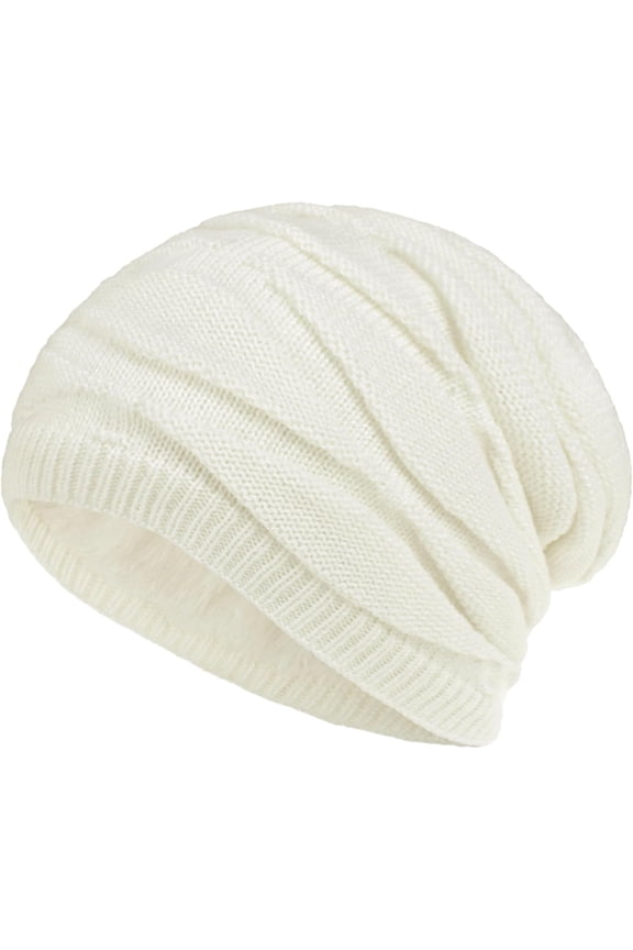 Unisex Winter Warm Fleece Lined Slouchy Knit Beanie Hat Stocking Cap Skull Cap for Men Women