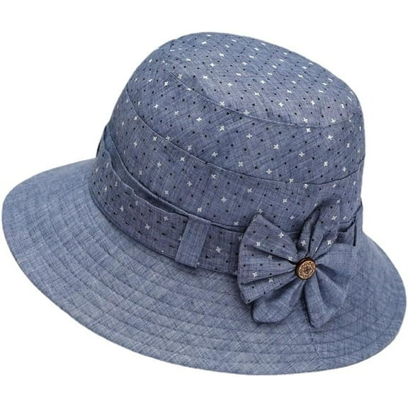 Zhengup Vintage Mom Bucket Hat,Cloche Bowler Hats for Women,Flower Printed Sun Travel Beach Cap
