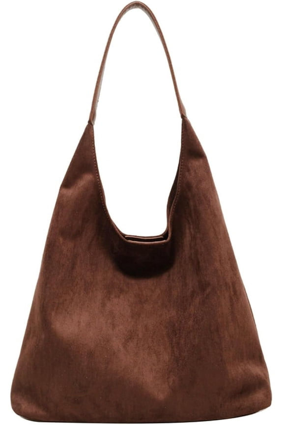 Vintage Suede Tote Bag for Women Autumn Winter Collection Retro Casual Commute Large Capacity Shoulder Bag