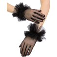 thumbnail image 1 of Zhengup Wedding Bridal Short Tulle Ruffle Gloves for Women Tea Party Mesh Sheer Glove Opera Evening Party Gloves, 1 of 9