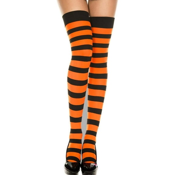 Zhengup Wide Stripes Thigh High Stockings