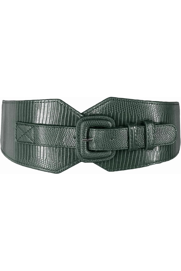 Women Belt Vintage Wide Elastic Waist Band Adjustable Stretchy Pin Buckle Cinch Belt for Dress