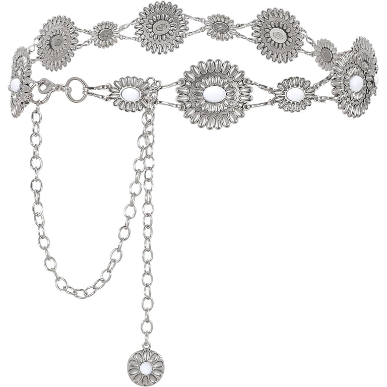 Zhengup Women Concho Chain Belt Metal Link Western Cowgirl  display picture 2