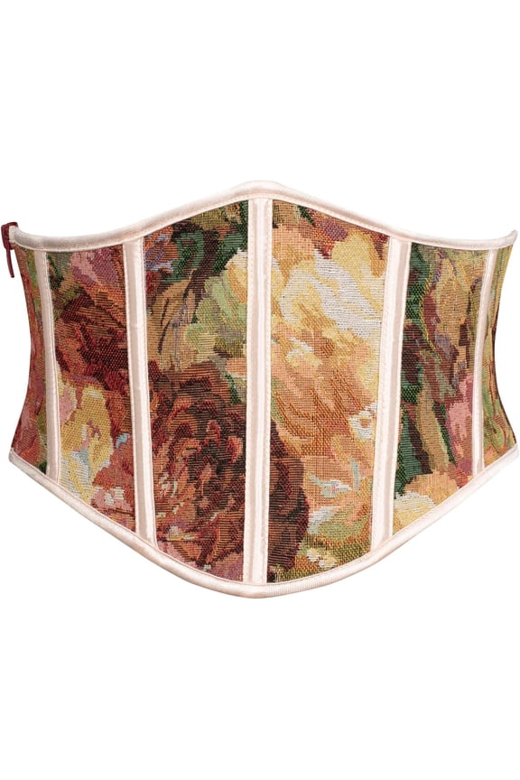 Women Corset Belt Renaissance Floral Printed Underbust Wide Corset