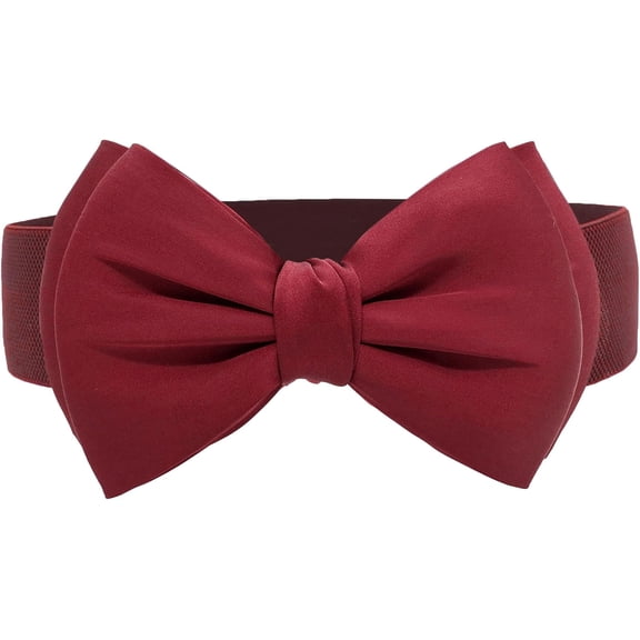 Zhengup Women Girls Elastic Bowknot Waist Belt Classic Vintage Wide Waist Band Multi-colors