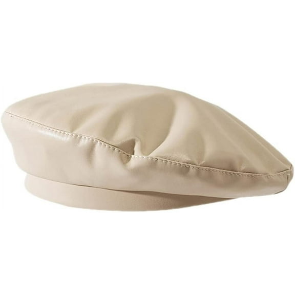 Zhengup Women Girls PU Leather French Themed Party Beret Hats Vintage Artist Beret Cap