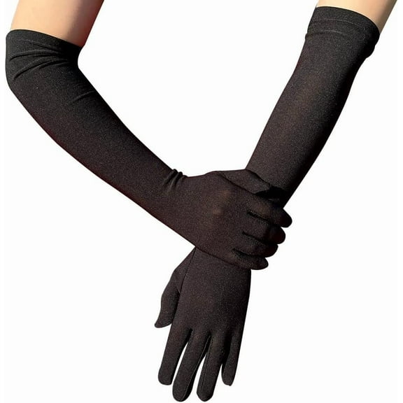 Zhengup Women Long Opera Gloves,18 inch Stretchy Elbow Length Gloves for Wedding/Themed Party/Halloween Costume Accessories