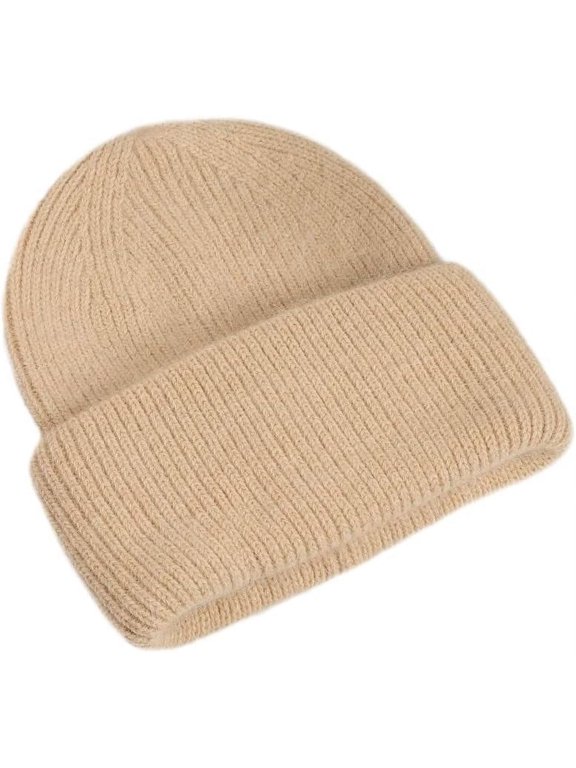 Women Puffy Soft Slouchy Cuffed Beanie Hats Winter Lightweight Knit Fisherman Cap