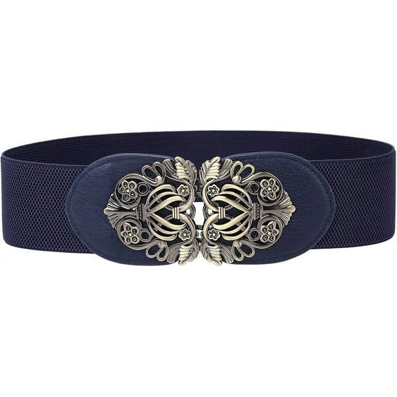 Zhengup Women Retro Style Stretchy Waist Belt Vintage Elastic Wide Dress Belts