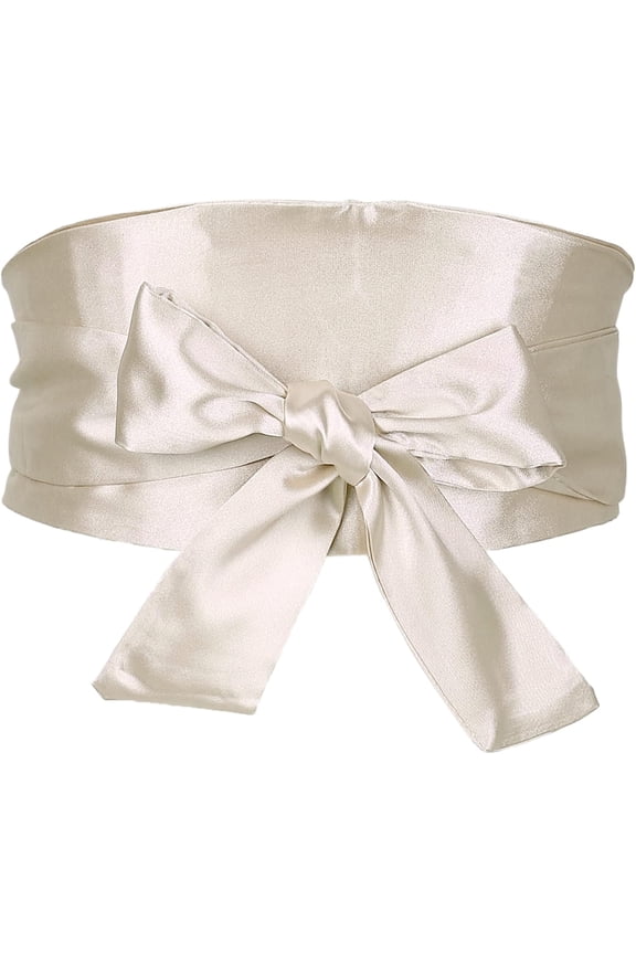 Women Satin Obi Belt, Self Tie Wrap Wide Waistband Belt for Dress Bridal Sash