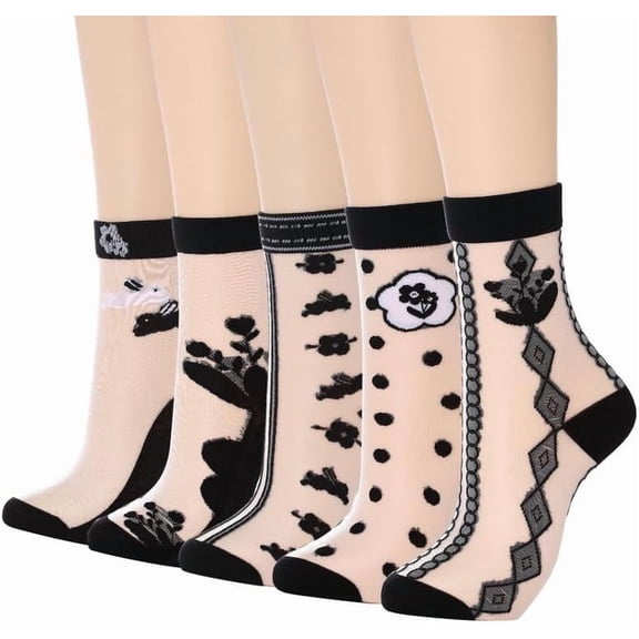 Zhengup Women Sheer Socks Sheer Ankle Socks for Women and Girls