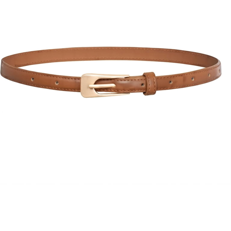 Zhengup Women Skinny Leather Belts PU Leather Belt Thin  display picture 2