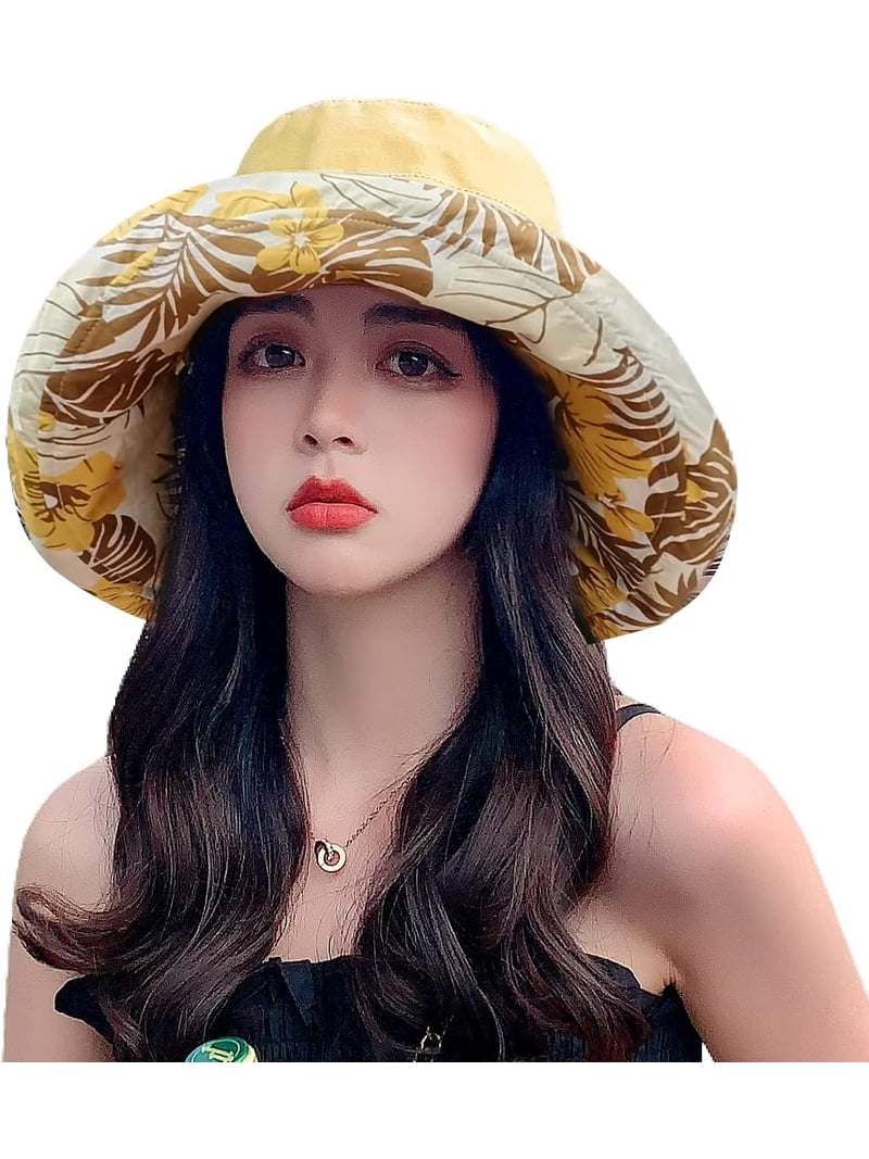 Zhengup Women Summer Sun Hat Wide Brim Wired Edge Floral  display picture 1