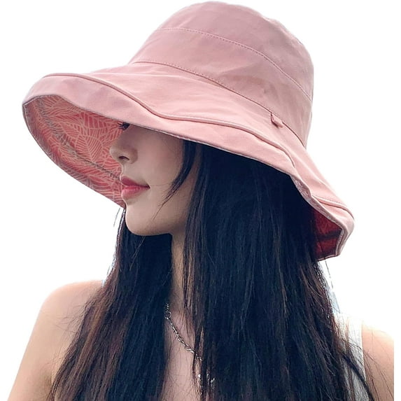 Zhengup Women Summer Sun Hat Wide Brim Wired Edge Floral Beach Bucket Hats Reversible Foldable Travel UV Protection Lady Hat