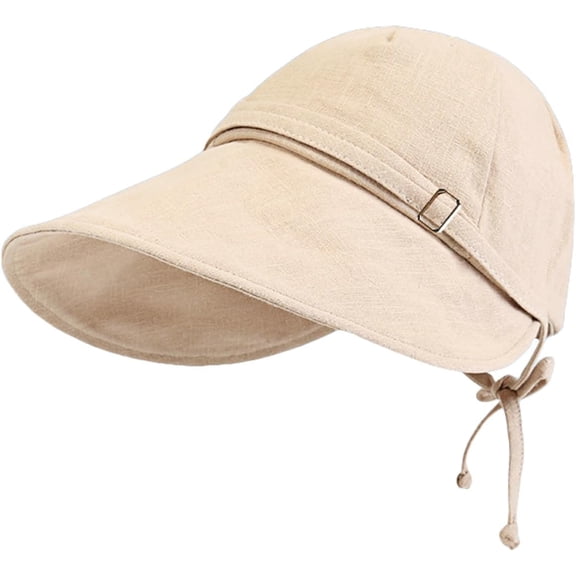 Zhengup Women Visor Sun Hat Wide Brim Cap Summer UV Protection Light Hanging Mask Fisherman Hat Outdoor Beach