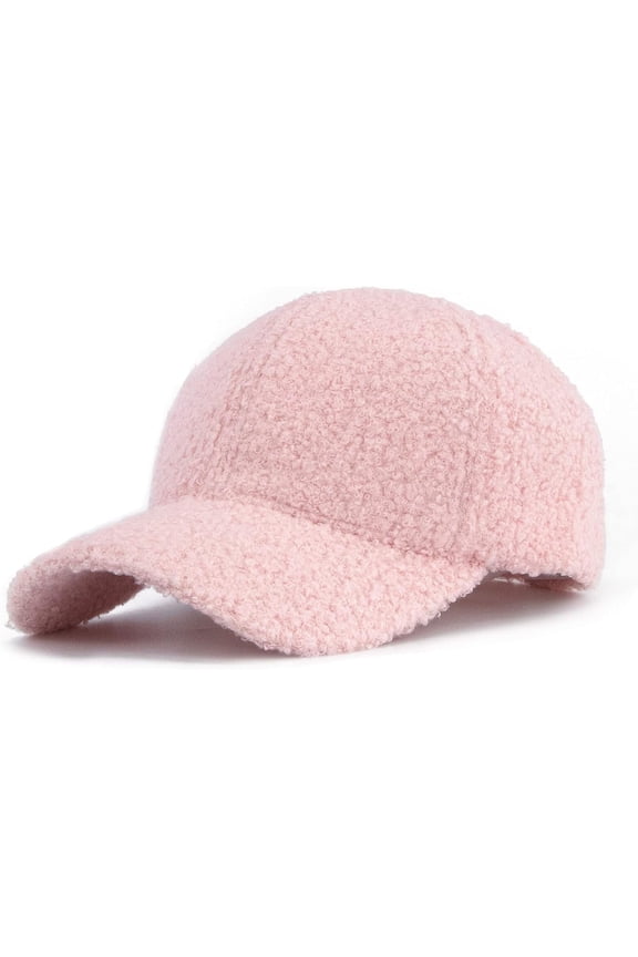 Women Winter-Hat Teddy-Fleece Lamb Wool Baseball-Caps - Outdoor Warm Adjustable Beanie Cap Hats Xmas Gifts