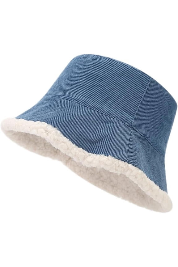 Women Winter Sherpa Lined Corduroy Bucket Hat Fishing Hiking Outdoor Fisherman Snow Cap