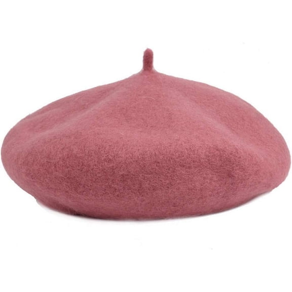 Zhengup Women Wool Beret Hat French Artist Solid Color Beanie Cap