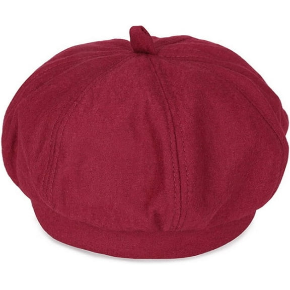 Zhengup Women Wool Felt Beret Warm French Artist Hat Solid Color Beanie Cap