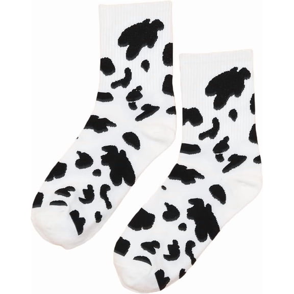 Zhengup Women's 1 pairs Cow Print Crew Socks