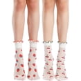 thumbnail image 1 of Zhengup Women's 2 Pairs Ruffle Socks Sheer Mesh Socks Thin Transparent Ankle Socks, 1 of 6