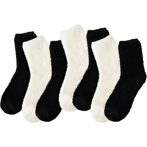 Zhengup Women's 7 Pairs Fuzzy Socks Winter Warm Cozy Plush Sleeping Socks