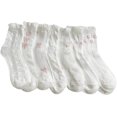 thumbnail image 1 of Zhengup Women's 7 Pairs Textured Crew Socks Ruffle Trim Socks, 1 of 6